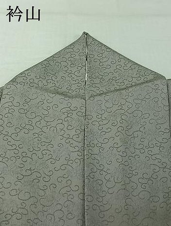 平和屋着物▽上質な色無地　単衣　唐草地紋　潤色　正絹　逸品　AABI4633jh