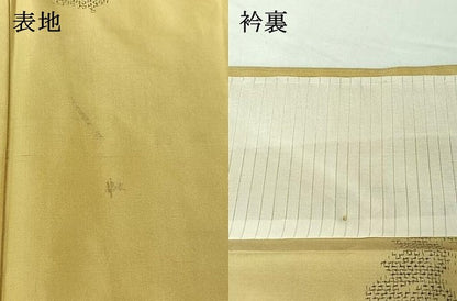 平和屋着物▽本場大島紬　単衣　葡萄　正絹　逸品　AABI4637jh