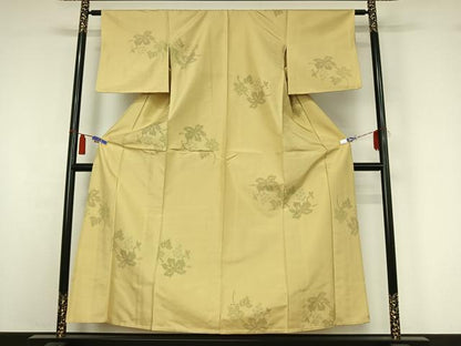 平和屋着物▽本場大島紬　単衣　葡萄　正絹　逸品　AABI4637jh