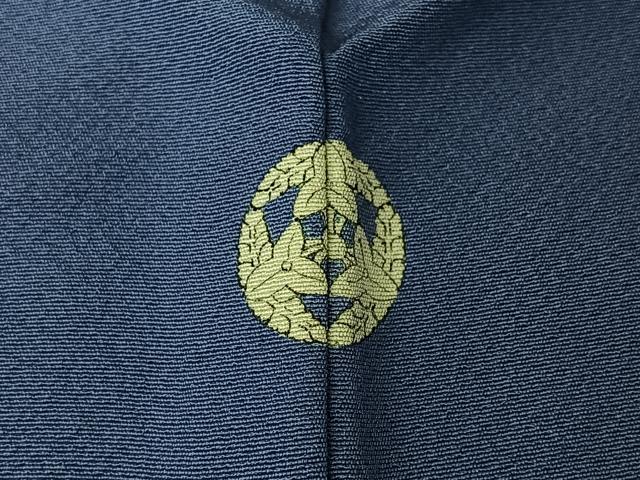 平和屋着物▽上質な色無地　単衣　群青色　正絹　逸品　AABI4639jh
