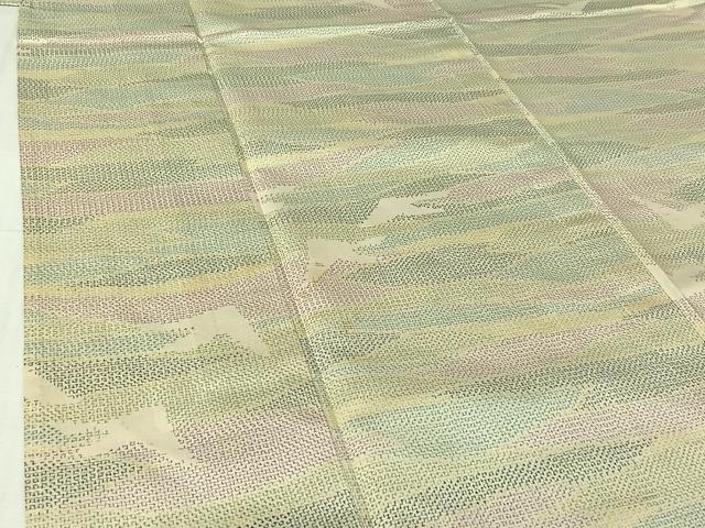 平和屋着物▽本場大島紬　単衣　霞飛鳥文　正絹　逸品　AABI4640jh