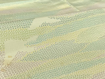 平和屋着物▽本場大島紬　単衣　霞飛鳥文　正絹　逸品　AABI4640jh