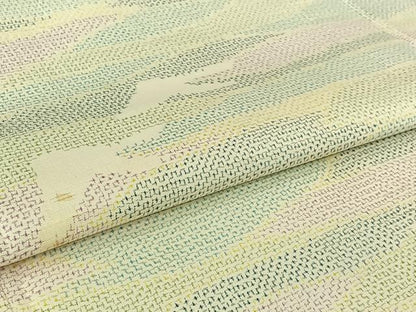 平和屋着物▽本場大島紬　単衣　霞飛鳥文　正絹　逸品　AABI4640jh