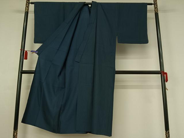 平和屋着物▽男性　小紋　単衣　縞　正絹　逸品　AABI4643jh