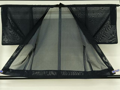 平和屋着物▽男性　羽織　スリーシーズン　春夏秋　塵除け　暗黒色　正絹　逸品　AABI4644jh