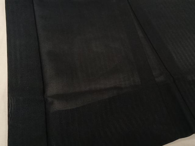 平和屋着物▽男性　羽織　スリーシーズン　春夏秋　塵除け　暗黒色　正絹　逸品　AABI4645jh