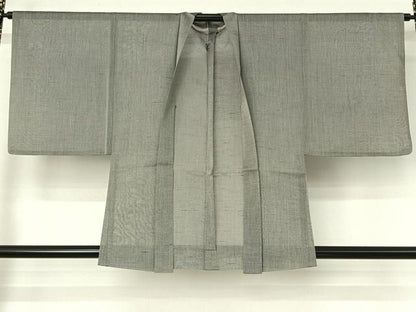 平和屋着物▽男性　羽織　スリーシーズン　春夏秋　塵除け　霞文　正絹　逸品　AABI4646jh