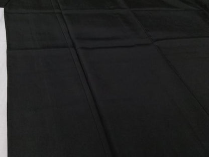 平和屋着物▽男性　黒紋付　単衣　アンサンブル　暗黒色　正絹　逸品　AABI4647jh