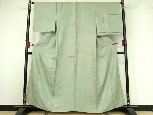 平和屋着物▽横井孝章　小紋　単衣　霞文　反端付き　正絹　逸品　AABI4648jh