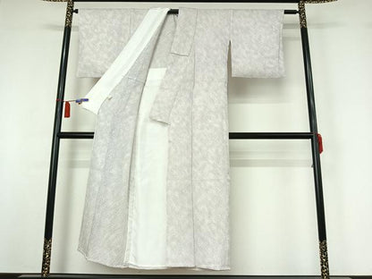 平和屋着物▽上質な小紋　単衣　総絞り　霞文　暈し染め　正絹　逸品　AABI4650jh