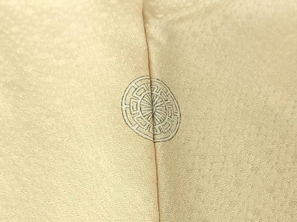平和屋着物▽上質な色無地　単衣　鳥の子色　正絹　逸品　AABI4651jh