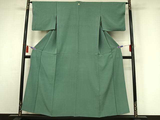 平和屋着物▽上質な色無地　単衣　薄青色　正絹　逸品　AABI4653jh