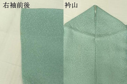 平和屋着物▽上質な色無地　単衣　錆青磁色　正絹　逸品　AABI4657jh