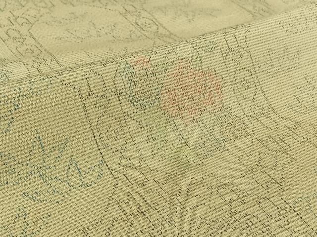 平和屋着物▽上質な紬　単衣　亀甲花文　正絹　逸品　AABI4659jh