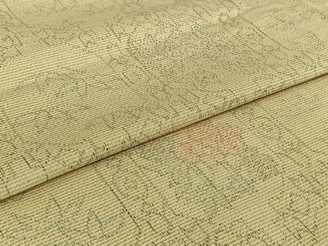 平和屋着物▽上質な紬　単衣　亀甲花文　正絹　逸品　AABI4659jh