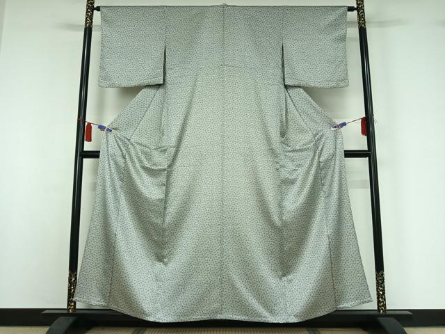 平和屋着物▽上質な小紋　単衣　花尽くし文　正絹　逸品　AABI4661jh