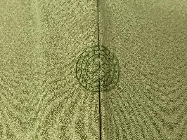 平和屋着物▽上質な色無地　単衣　若芽色　正絹　逸品　AABI4665jh