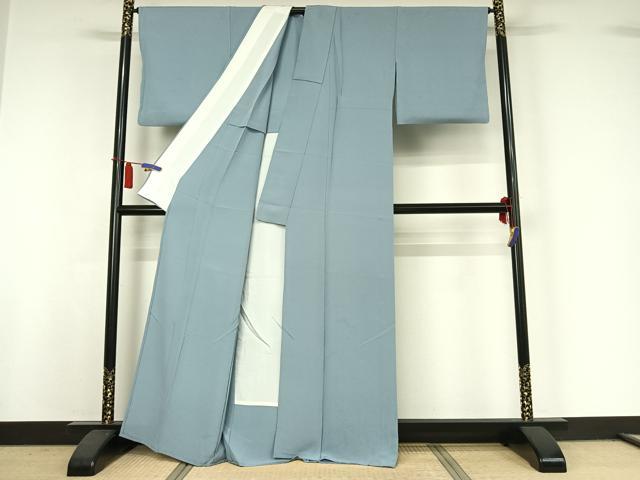 平和屋着物▽上質な色無地　単衣　勿忘草色　正絹　逸品　AABI4666jh