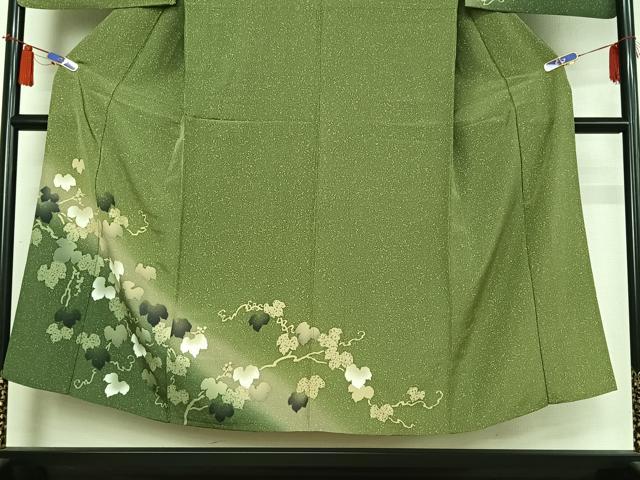 平和屋着物▽男性　訪問着　単衣　唐草文　暈し染め　キングサイズ　正絹　逸品　AABI4669jh