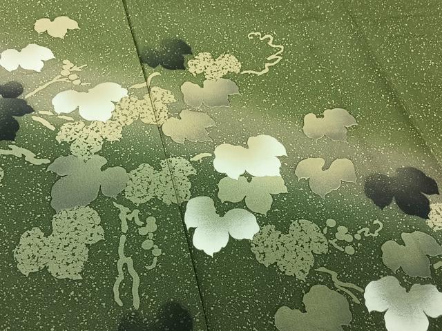平和屋着物▽男性 訪問着 単衣 唐草文 暈し染め キングサイズ