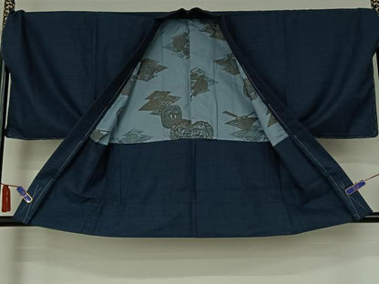 平和屋着物▽男性　小紋　単衣　アンサンブル　総詰め　キングサイズ　AABI4670jh