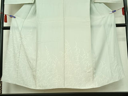 平和屋着物▽男性　訪問着　単衣　草葉文　キングサイズ　正絹　逸品　AABI4675jh