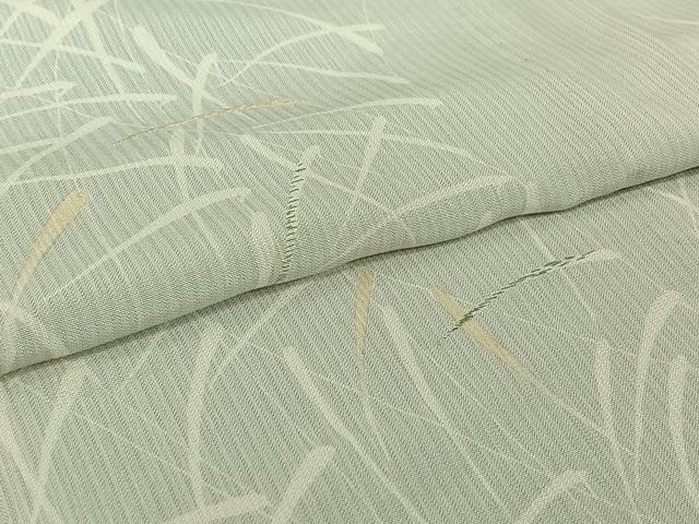 平和屋着物▽男性　訪問着　単衣　草葉文　キングサイズ　正絹　逸品　AABI4675jh