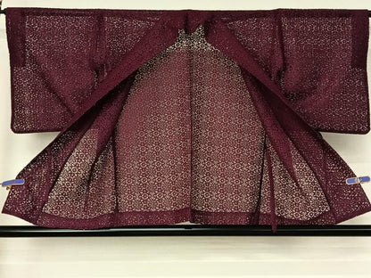 平和屋着物▽道中着　スリーシーズン　春夏秋　塵除け　花尽くし文　正絹　逸品　AABI4676jh