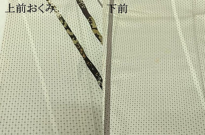 平和屋着物▽男性　訪問着　単衣　斜縞　金彩　キングサイズ　正絹　逸品　AABI4679jh