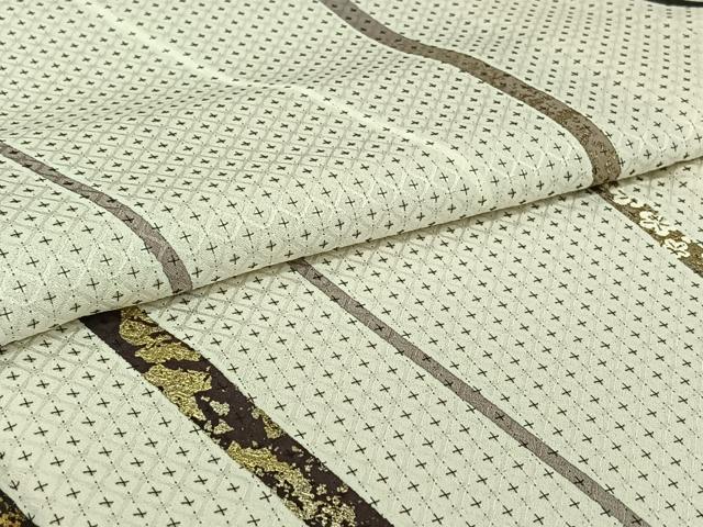 平和屋着物▽男性 訪問着 単衣 斜縞 金彩 キングサイズ 正絹 逸品
