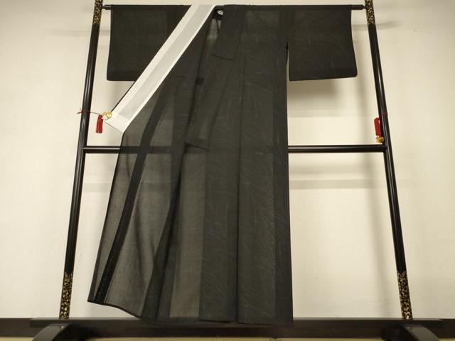 平和屋着物＊夏物 なつ大島 紗紬 薄文 反端付き 正絹 逸品 AABI4690jd