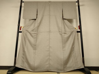 平和屋着物＊夏物 お召 色無地 立波文 正絹 逸品 AABI4691jd