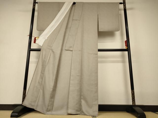 平和屋着物＊夏物 お召 色無地 立波文 正絹 逸品 AABI4691jd