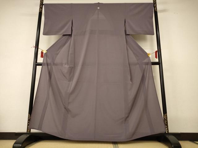 平和屋着物＊夏物 洗える最高級着物 ＜英＞はなぶさ謹製 色無地 絽縮緬 鳩羽鼠色 洗える着物 AABI4693jd