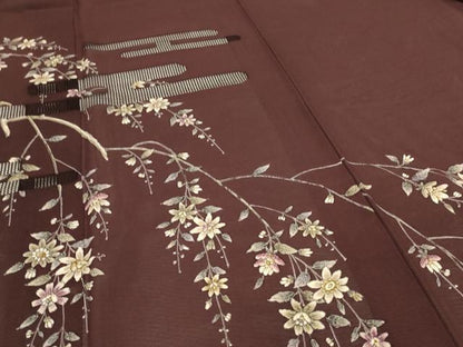 平和屋着物＊夏物 訪問着 絽 手描き 霞花文 正絹 逸品 AABI4696jd