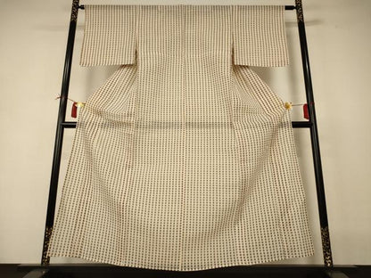 平和屋着物＊夏物 小紋 綿紅梅 浴衣兼用 花尽くし 綿 逸品 AABI4701jd