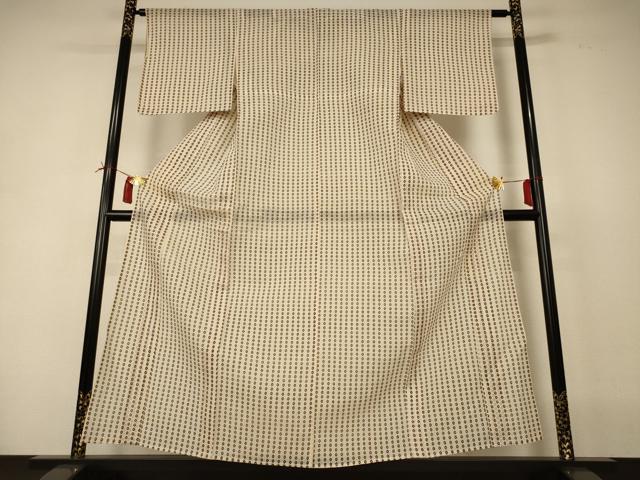 平和屋着物＊夏物 小紋 綿紅梅 浴衣兼用 花尽くし 綿 逸品 AABI4701jd