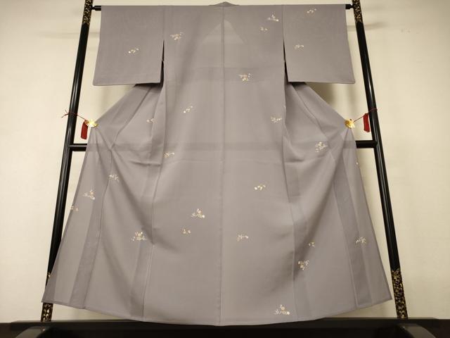 平和屋着物＊夏物 小紋 絽 友禅 草花文 金彩 正絹 逸品 AABI4702jd