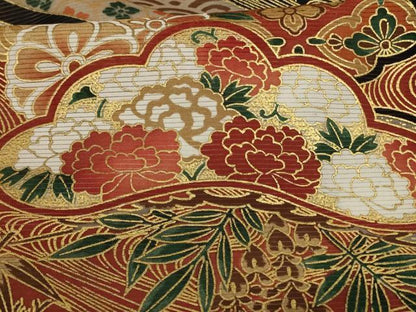 平和屋着物＊夏物 黒留袖 絽 吉祥熨斗花文 金彩 洗える着物 AABI4707jd