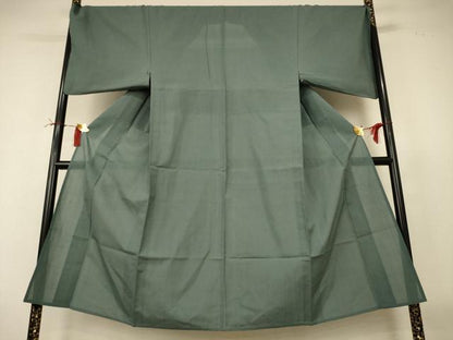 平和屋着物＊夏物 男性 紗紬 色無地 深川鼠色 キングサイズ 正絹 逸品 AABI4710jd