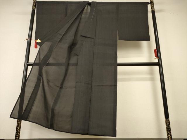 平和屋着物＊夏物 男性 紗紬 縞 正絹 逸品 AABI4711jd