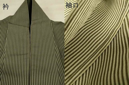 平和屋着物＊夏物 男性 紗紬 縞 正絹 逸品 AABI4712jd