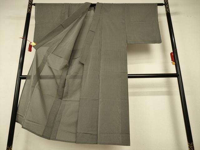平和屋着物＊夏物 男性 紗紬 縞 正絹 逸品 AABI4712jd