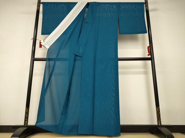 平和屋着物＊夏物 色無地 絽 高麗納戸色 洗える着物 AABI4713jd