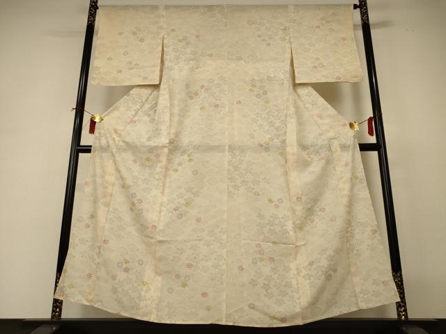 平和屋着物＊夏物 小紋 絽 舞花文 正絹 逸品 AABI4721jd