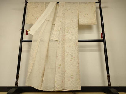 平和屋着物＊夏物 小紋 絽 舞花文 正絹 逸品 AABI4721jd