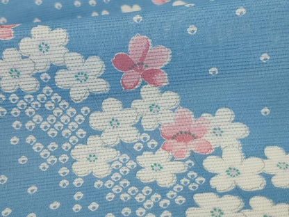 平和屋着物＊夏物 小紋 絽 舞花文 洗える着物 AABI4725jd