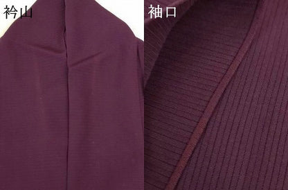 平和屋着物＊夏物 色無地 絽 草木染 似せ紫色 反端付き 正絹 逸品 AABI4735jd