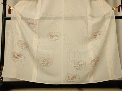 平和屋着物＊夏物 訪問着 絽 草花文 正絹 逸品 AABI4737jd