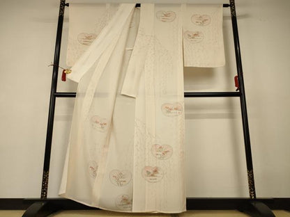 平和屋着物＊夏物 訪問着 絽 草花文 正絹 逸品 AABI4737jd